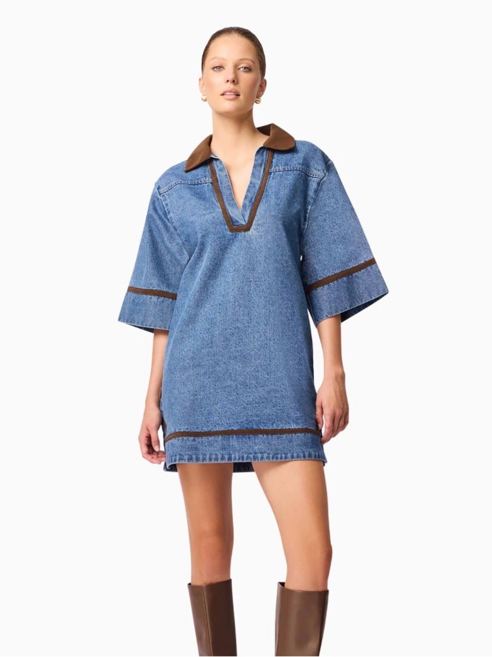 NWT CURAAE Rhea Denim Shirt Dress